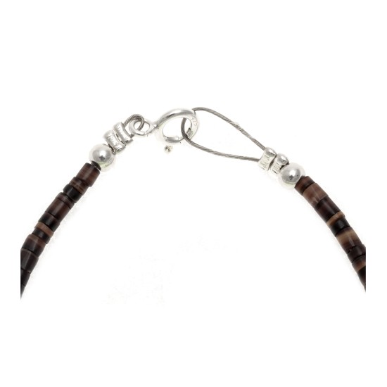 .925 Sterling Silver Certified Authentic Navajo Native American Natural Turquoise Gaspeite Link Bracelet 370991361925