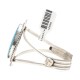 Sun .925 Sterling Silver Certified Authentic Handmade Navajo Native American Natural Turquoise Cuff Bracelet 12996