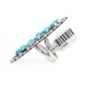 Drop .925 Sterling Silver Certified Authentic Handmade Petit Point Navajo Native American Natural Turquoise Ring  17008