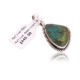 .925 Sterling Silver Certified Authentic Handmade Navajo Native American Natural Turquoise Delicate Pendant 15908-91