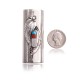 Flower Nickel .925 Sterling Silver Certified Authentic Handmade Navajo Native American Inlaid Natural Turquoise Mother of Pearl Black Onyx Coral Lighter Case 18122