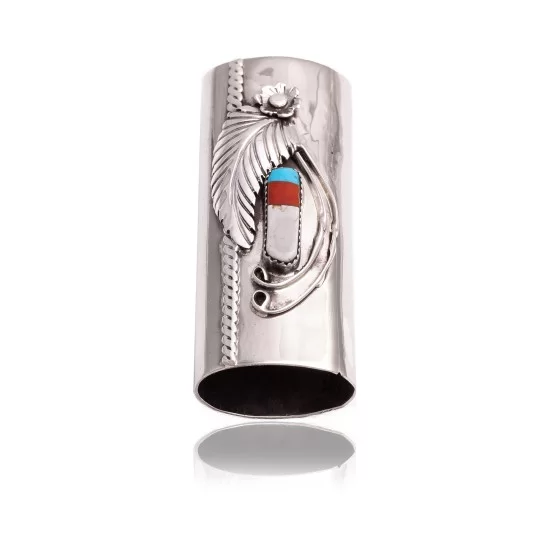 Flower Nickel .925 Sterling Silver Handmade Navajo Native American Inlaid Natural Turquoise Mother of Pearl Black Onyx Coral Lighter Case 18122 Flower Nickel .925 Sterling Silver Handmade Navajo Native American Inlaid Natural Turquoise Mother of Pearl Black Onyx Coral Lighter Case 18122