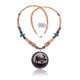 Elk .925 Sterling Silver Certified Authentic Navajo Native American Natural Turquoise Red Jasper Graduated Melon Shell Necklace 11051 Elk .925 Sterling Silver Certified Authentic Navajo Native American Natural Turquoise Red Jasper Graduated Melon Shell Necklace 11051