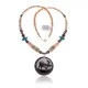 Elk .925 Sterling Silver Navajo Native American Natural Turquoise Red Jasper Graduated Melon Shell Necklace 11051 Elk .925 Sterling Silver Navajo Native American Natural Turquoise Red Jasper Graduated Melon Shell Necklace 11051