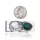 Natural Turquoise .925 Sterling Silver and Nickel Navajo Handmade Money Clip 11248-2 Natural Turquoise .925 Sterling Silver and Nickel Navajo Handmade Money Clip 11248-2