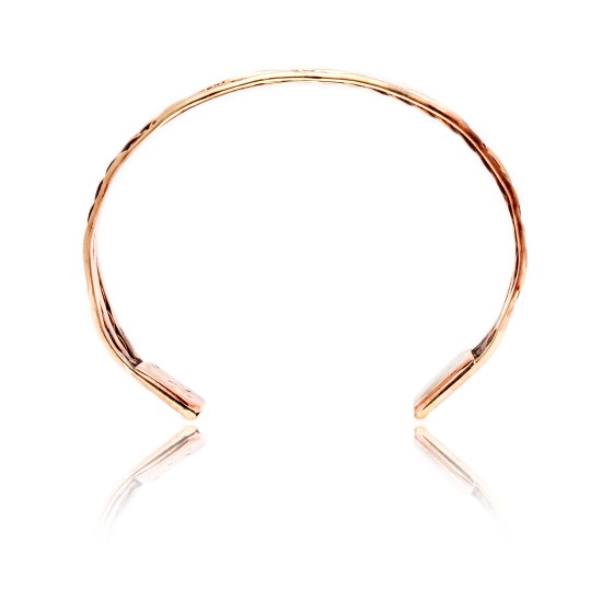 Pure Copper and Brass Certified Authentic Navajo Native American Handmade Horse Feather Cuff Bracelet 12845-6