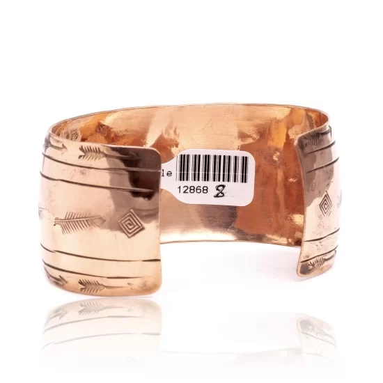 Feather Pure Copper Navajo Native American Handmade Cuff Bracelet 12868-8 Feather Pure Copper Navajo Native American Handmade Cuff Bracelet 12868-8