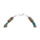 Natural Turquoise and Green Jasper .925 Sterling Silver Certified Authentic Navajo Native American Link Bracelet 12892-1