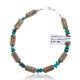 Natural Turquoise and Green Jasper .925 Sterling Silver Certified Authentic Navajo Native American Link Bracelet 12892-1