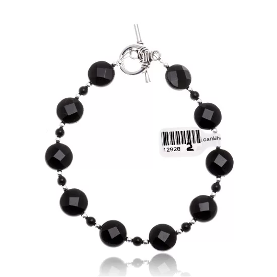Black Onyx Nickel Navajo Native American Link Bracelet 12928-2 Black Onyx Nickel Navajo Native American Link Bracelet 12928-2