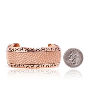 Hammered Copper Certified Authentic Navajo Native American Handmade Cuff Bracelet 12939
