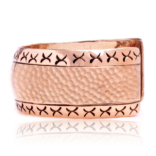 Hammered Copper Certified Authentic Navajo Native American Handmade Cuff Bracelet 12939 Hammered Copper Certified Authentic Navajo Native American Handmade Cuff Bracelet 12939