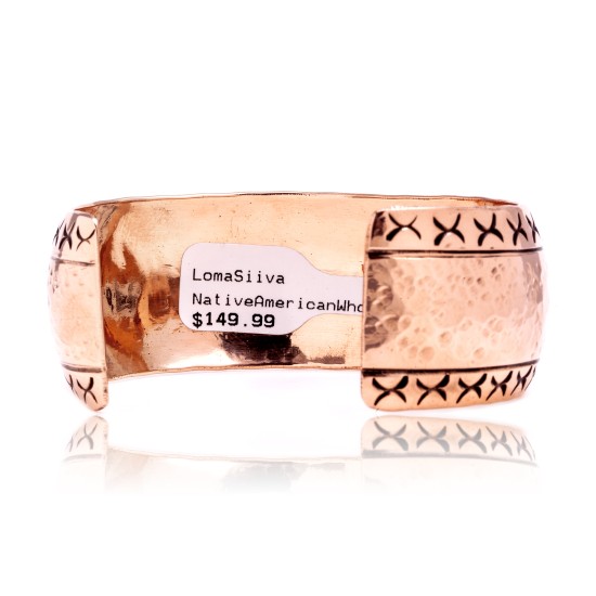 Hammered Copper Certified Authentic Navajo Native American Handmade Cuff Bracelet 12939 Hammered Copper Certified Authentic Navajo Native American Handmade Cuff Bracelet 12939