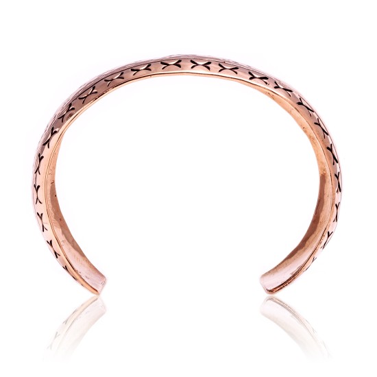 Hammered Copper Certified Authentic Navajo Native American Handmade Cuff Bracelet 12939 Hammered Copper Certified Authentic Navajo Native American Handmade Cuff Bracelet 12939