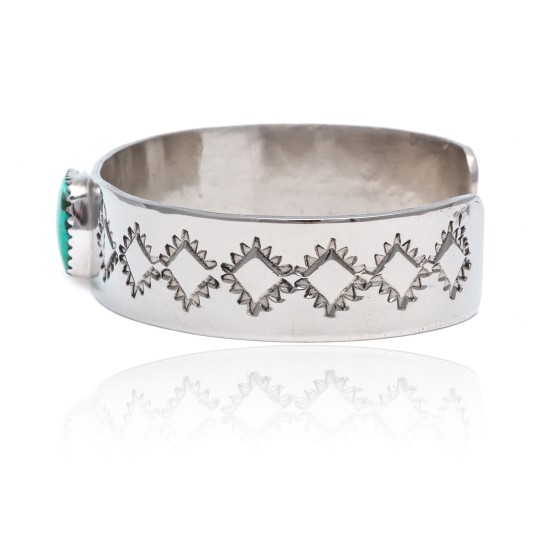Diamond Nickel Certified Authentic Handmade Navajo Native American Natural Turquoise Cuff Bracelets 13019-9