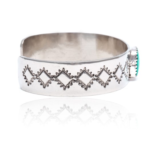 Diamond Nickel Certified Authentic Handmade Navajo Native American Natural Turquoise Cuff Bracelets 13019-9