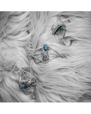 Leaf Natural Turquoise .925 Sterling Silver Certified Authentic Navajo Native American Handmade Cuff Bracelet 13088