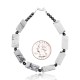 Natural Hematite and White Howlite .925 Sterling Silver Certified Authentic Navajo Native American Link Bracelet 13182