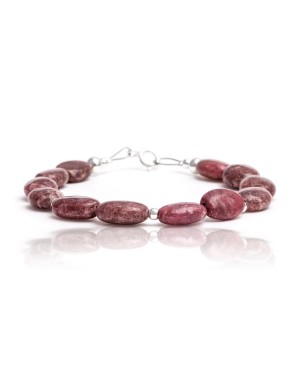 Natural Charoite .925 Sterling Silver Certified Authentic Navajo Native American Link Bracelet 13183