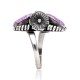 Flower and Leaf Lab Opal Silver Certified Authentic Navajo Native American Handmade Adjustable Ring 13188-8
