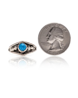Denim Lapis .925 Sterling Silver Certified Authentic Navajo Native American Handmade Ring 13204-3