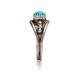 Natural Turquoise .925 Sterling Silver Certified Authentic Navajo Native American Handmade Ring 13204-4