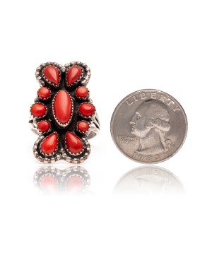 Spiny Oyster .925 Sterling Silver Certified Authentic Navajo Native American Handmade Ring 13206