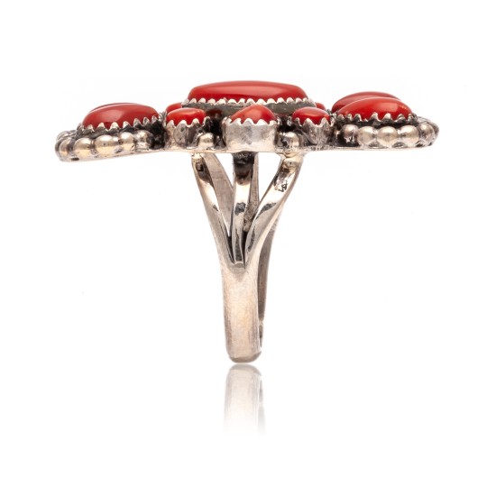 Spiny Oyster .925 Sterling Silver Certified Authentic Navajo Native American Handmade Ring 13206