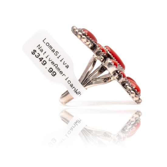 Spiny Oyster .925 Sterling Silver Certified Authentic Navajo Native American Handmade Ring 13206