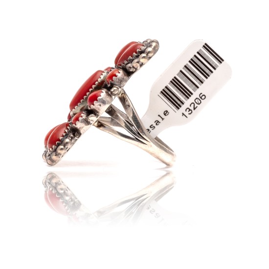 Spiny Oyster .925 Sterling Silver Certified Authentic Navajo Native American Handmade Ring 13206