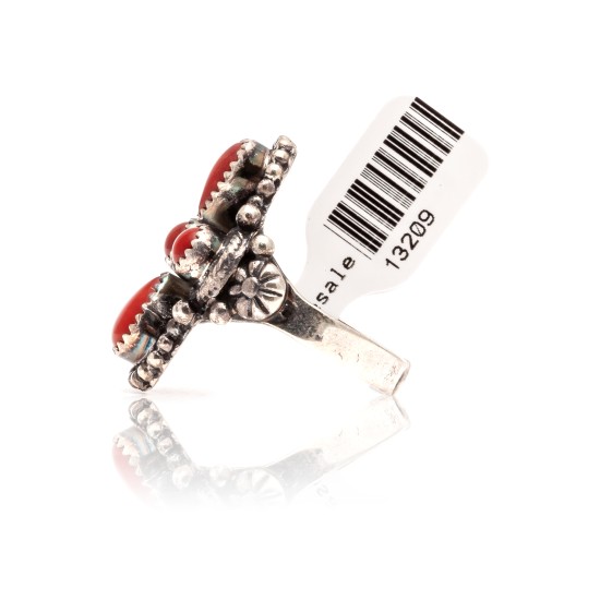 Spiny Oyster .925 Sterling Silver Certified Authentic Navajo Native American Handmade Ring 13209-1