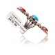 Natural Turquoise Red Spiny Oyster Orange Spiny Oyster .925 Sterling Silver Certified Authentic Navajo Native American Handmade Ring 13210-1