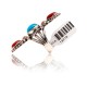 Natural Turquoise Red Spiny Oyster Orange Spiny Oyster .925 Sterling Silver Certified Authentic Navajo Native American Handmade Ring 13210-1