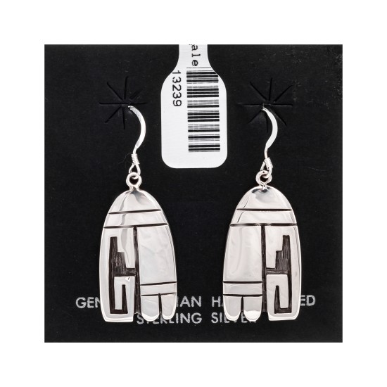 .925 Sterling Silver Certified Authentic Handmade Hopi Native American Earrings 13239 .925 Sterling Silver Certified Authentic Handmade Hopi Native American Earrings 13239