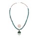.925 Sterling Silver Certified Authentic Handmade Navajo Native American Natural Turquoise Necklace and Pendant 15003-3-15338