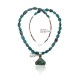 .925 Sterling Silver Certified Authentic Handmade Navajo Native American Natural Turquoise Necklace and Pendant 15003-3-15338