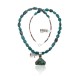 .925 Sterling Silver Certified Authentic Handmade Navajo Native American Natural Turquoise Necklace and Pendant 15003-3-15338