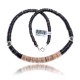 Natural Turquoise and Graduated Hishi .925 Sterling Silver Certified Authentic Navajo Native American Necklace 15804-2