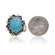 .925 Sterling Silver Certified Authentic Handmade Navajo Native American Natural Turquoise Ring 16988-3