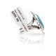 .925 Sterling Silver Certified Authentic Handmade Navajo Native American Natural Turquoise Ring 16988-3