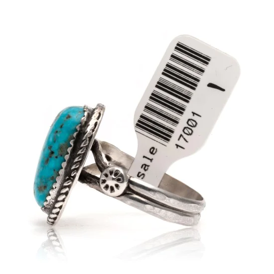 Natural Turquoise .925 Sterling Silver Navajo Native American Handmade Ring 17001-1 Natural Turquoise .925 Sterling Silver Navajo Native American Handmade Ring 17001-1