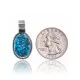 Natural Turquoise .925 Sterling Silver Navajo Native American Handmade Pendant 18174-2 Natural Turquoise .925 Sterling Silver Navajo Native American Handmade Pendant 18174-2