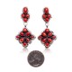 Coral .925 Starling Silver Certified Authentic Navajo Native American Handmade Post Earrings  18198-20