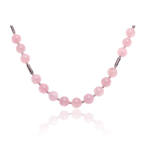 .925 Sterling Silver Certified Authentic Navajo Native American Natural Pink Quartz Set 18235-1-18237-1