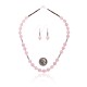 .925 Sterling Silver Certified Authentic Navajo Native American Natural Pink Quartz Set 18235-1-18237-1
