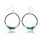 Natural Turquoise Heishi .925 Sterling Silver Navajo Native American Hoop Dangle Earrings 18262 Natural Turquoise Heishi .925 Sterling Silver Navajo Native American Hoop Dangle Earrings 18262