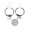 Natural Turquoise Heishi .925 Sterling Silver Navajo Native American Hoop Dangle Earrings 18262 Natural Turquoise Heishi .925 Sterling Silver Navajo Native American Hoop Dangle Earrings 18262