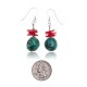 Natural Turquoise Coral .925 Sterling Silver Hooks Certified Authentic Navajo Native American Dangle Earrings 18294-12