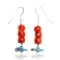 Natural Turquoise and Coral .925 Sterling Silver Hooks Navajo Native American Dangle Earrings 18294-14 Natural Turquoise and Coral .925 Sterling Silver Hooks Navajo Native American Dangle Earrings 18294-14