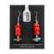 Natural Turquoise and Coral .925 Sterling Silver Hooks Certified Authentic Navajo Native American Dangle Earrings 18294-14